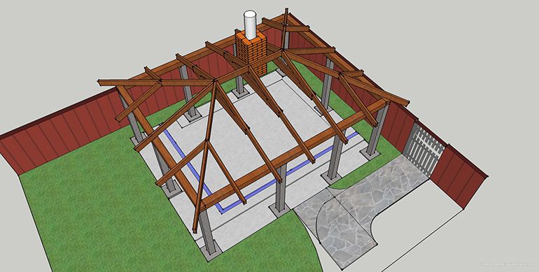 Как сделать четырехскатную крышу беседки своими руками